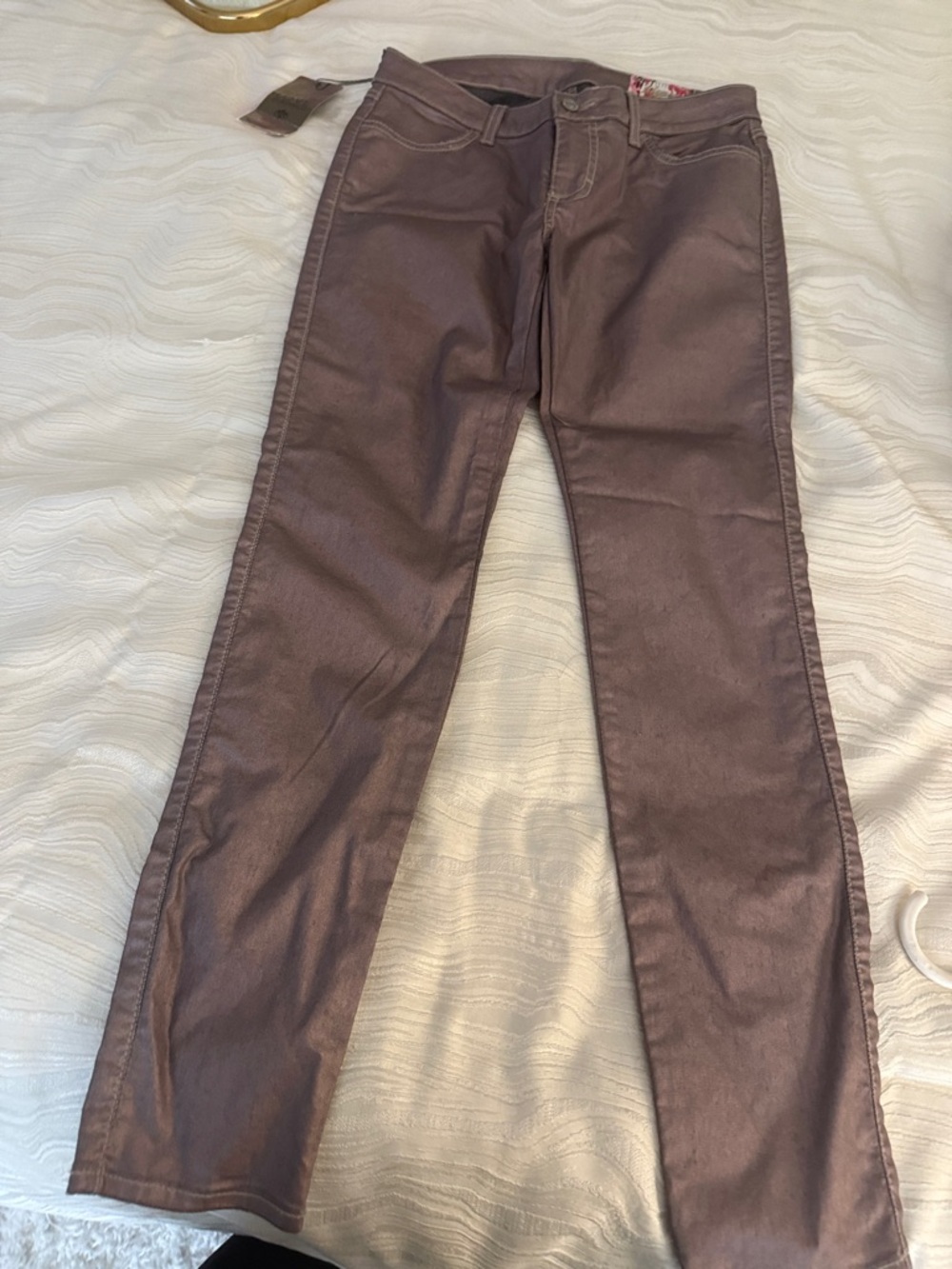 Women's tan/gold Straight-Leg Jeans